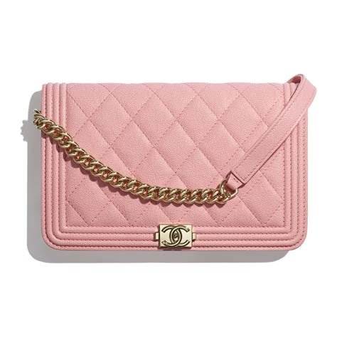 boy chanel wallet on a chain grained calfskin pink|Wallets on Chain .